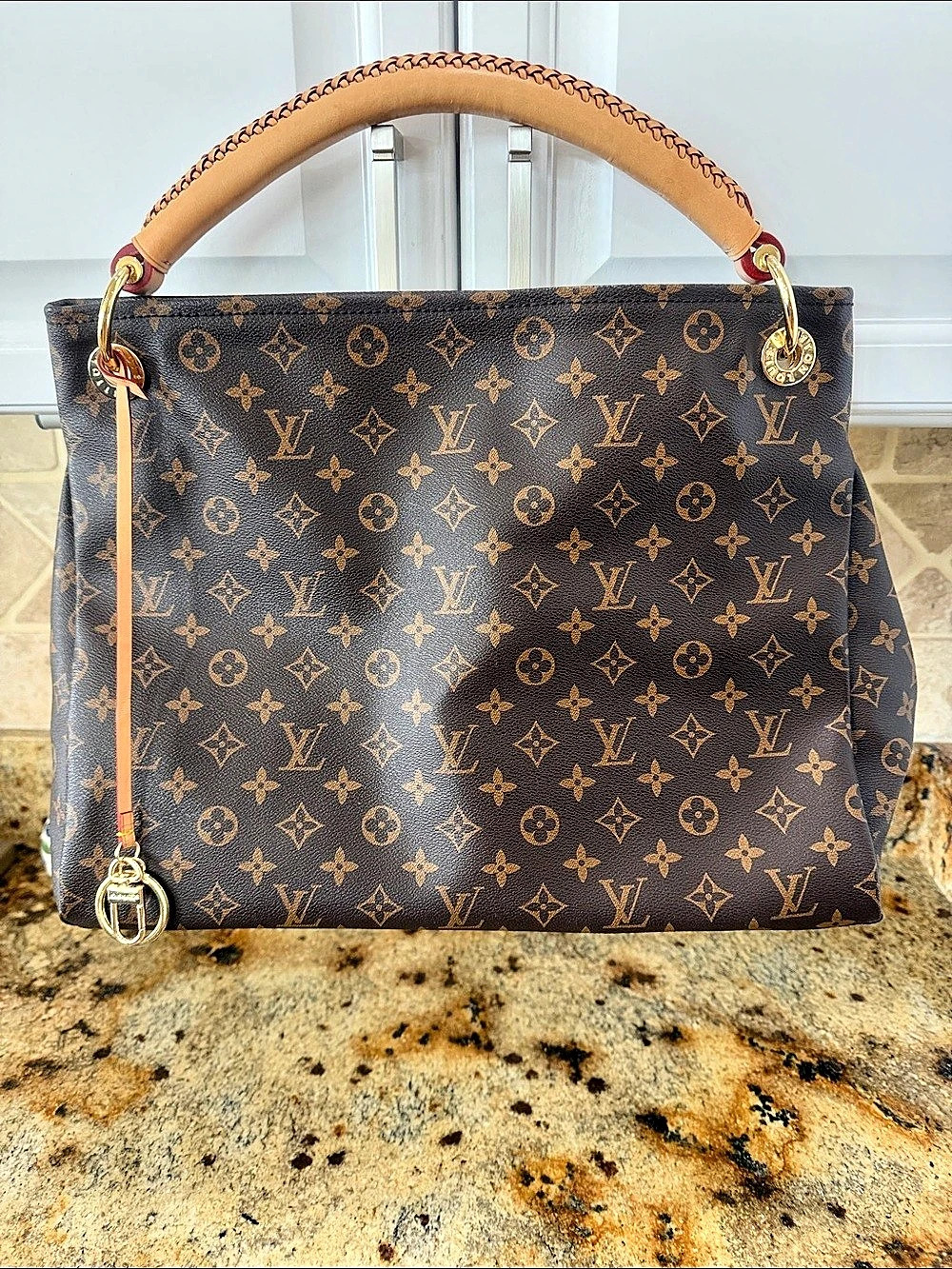 Artsy MM Monogram Shoulder Bag Brown & Tan